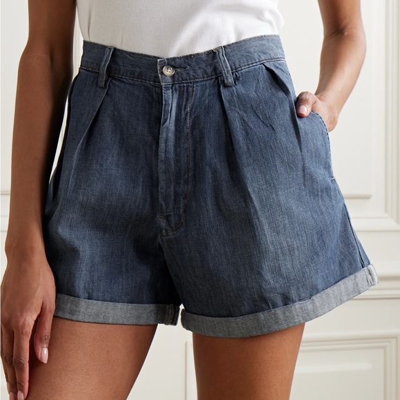 Denimist Pants - Denimist Blair Double Pleated Denim Shorts w/ Cuff Size 26